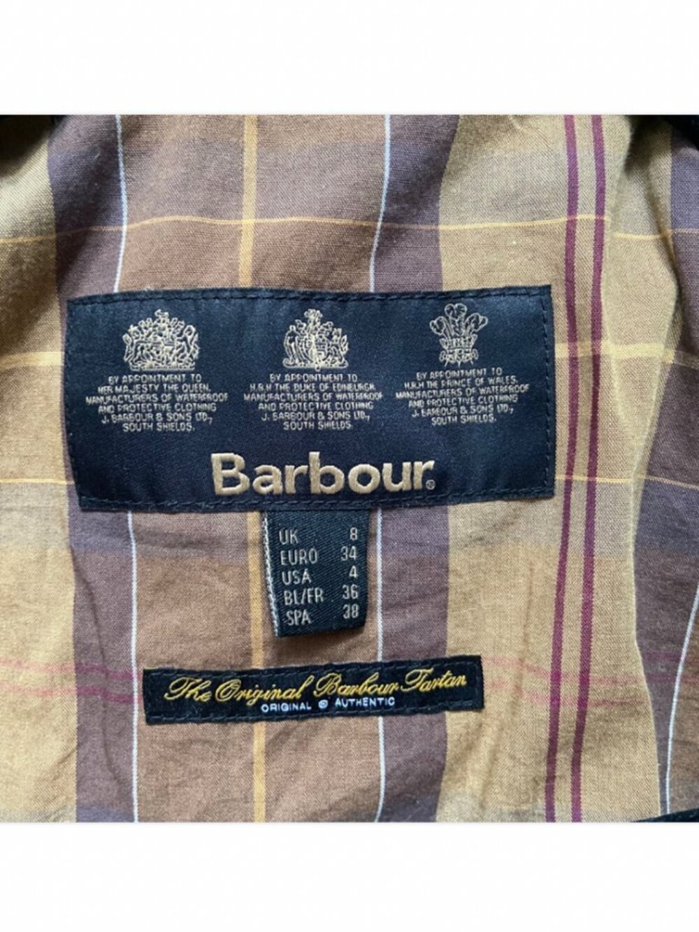 Barbour Brown Military Style Zip Snap Button Jacket Size 4 US - Picture 10 of 11